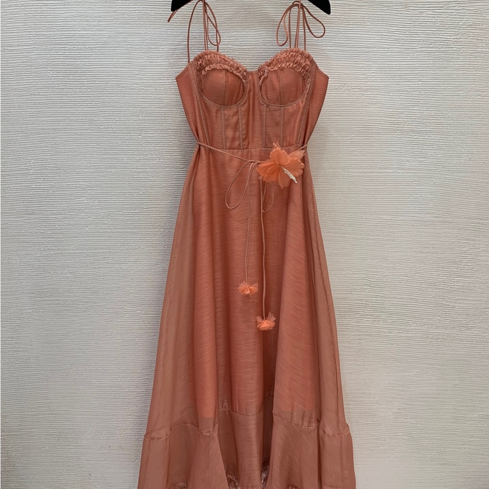 Zimmermann Coral High Low Dress